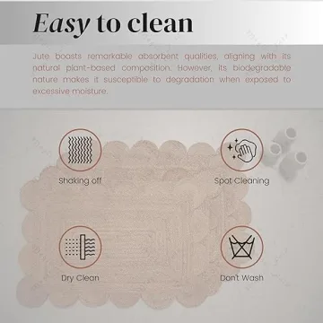 Scalloped Jute Rug 24x36 | Elegant Indoor Outdoor Mat