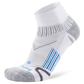 Balega Enduro Arch Support Quarter Athletic Running Socks for Men and Women - White, Large