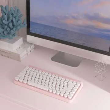 UBOTIE Retro Wireless Bluetooth Keyboard - 84-Key Design