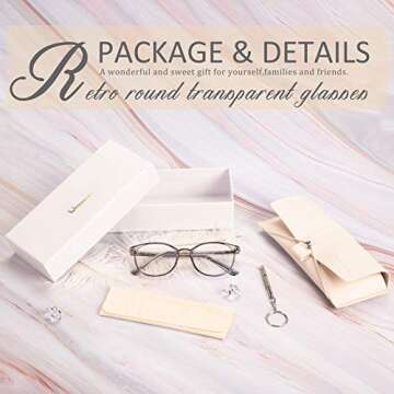 FONHCOO Blue Light Blocking Glasses Women Men Computer Eyeglasses,TR90 Fashion Round Transparent Anti Blue Light Glasses with Anti Eyestrain & UV Glare for Gaming & Reading (Smoke Grey)