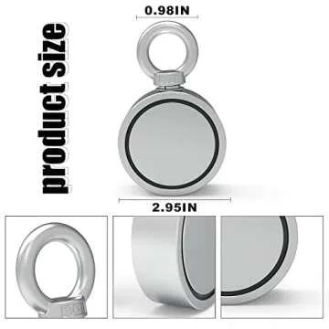 MHDMAG Double Sided Fishing Magnet with 1000lbs Strength