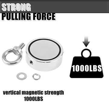 MHDMAG Double Sided Fishing Magnet with 1000lbs Strength