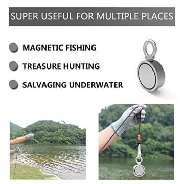 MHDMAG Double Sided Fishing Magnet with 1000lbs Strength