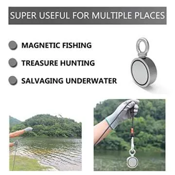 MHDMAG Double Sided Fishing Magnet with 1000lbs Strength