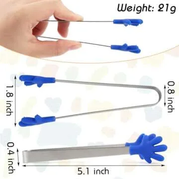 Shindel 12PCS Small Food Tongs, Mini Stainless Steel Tongs with Silicone Tips, for Cooking Grilling BBQ Buffet, 5 inch, 12 Colors