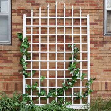 Dura-Trel Winchester 57 x 95 Inch PVC Vinyl Outdoor Garden Patio Trellis, with Wall Mounting Screws, White