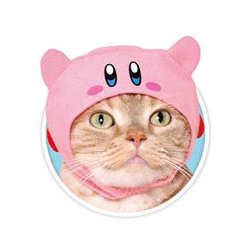 Kitan Club Cat Cap - Pet Hat Blind Box Includes 1 of 5 Cute Styles - Soft, Comfortable - Authentic Japanese Kawaii Design - Animal-Safe Materials, Premium Quality (Kirby)