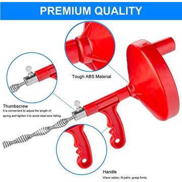 Forlivese Drain Auger 25Ft Heavy Duty Plumbing Snake for Cleaning