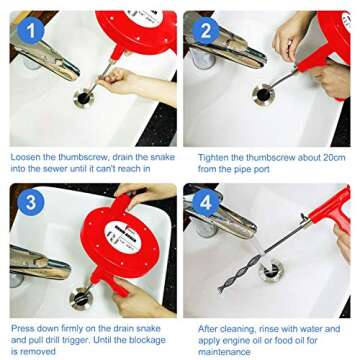 Forlivese 25 Ft Heavy Duty Drain Auger for Clogs