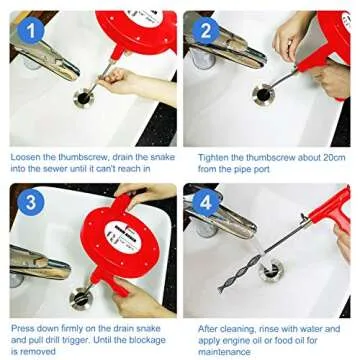 Forlivese 25 Ft Heavy Duty Drain Auger for Clogs