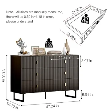 Chrangmay Modern 6-Drawer Chest Spacious Safe Storage