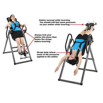 INNOVA HEALTH AND FITNESS ITX9800 Inversion Table with Ankle Relief and Safety Features