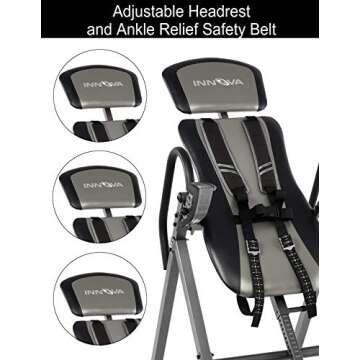 INNOVA HEALTH AND FITNESS ITX9800 Inversion Table with Ankle Relief and Safety Features