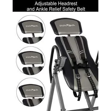 INNOVA HEALTH AND FITNESS ITX9800 Inversion Table with Ankle Relief and Safety Features
