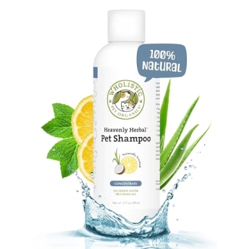 Wholistic Pet Organics Heavenly Herbal Dog Shampoo Concentrate - All Natural Pet Care Solution for D...