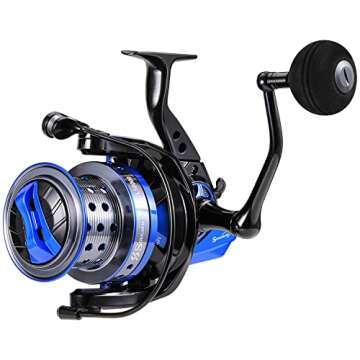 Sougayilang Spinning Reels 10000 Series Surf Fishing Reels, Ultra Smooth Powerful with CNC Aluminum Spool, Inshore & Offshore Saltwater Fishing