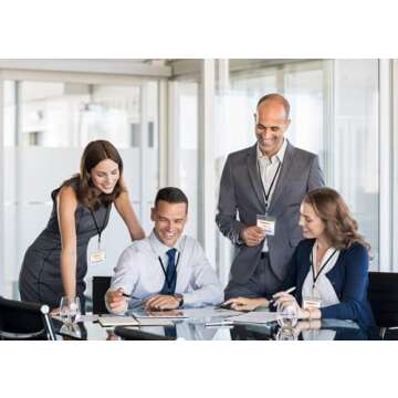 Fushing 30Pcs ID Badge Holders with Lanyards - Durable & Waterproof Set