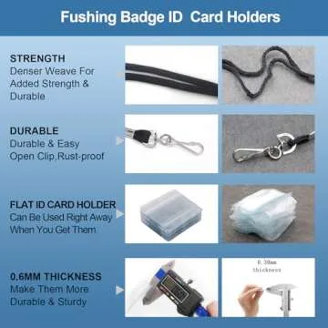 Fushing ID Badge Holders & Lanyards - 30Pcs Set