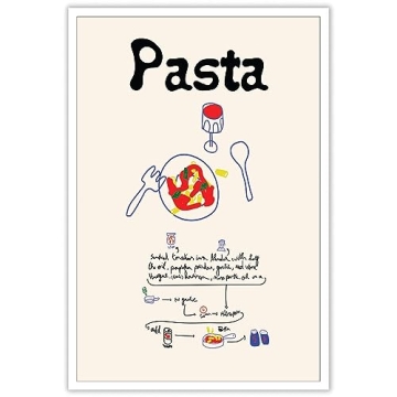 Retro Italy Pasta Canvas Wall Art Modern Kitchen Decor