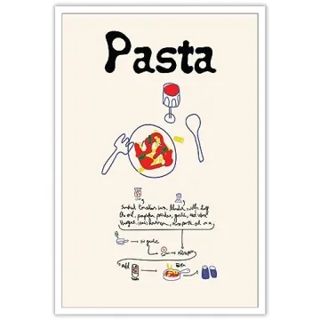 Retro Italy Pasta Canvas Wall Art Modern Kitchen Decor