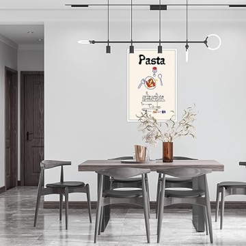 Retro Italy Pasta Canvas Wall Art Modern Kitchen Decor