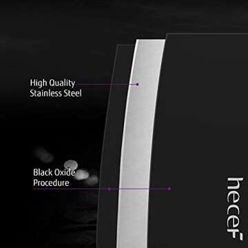 hecef Black Oxide Knife Set of 6 with Matching Protective Sheath, Kitchen Knives Scratch Resistant and Rust Proof, Hard Stainless Steel, Non Stick Black Color Coating Blade