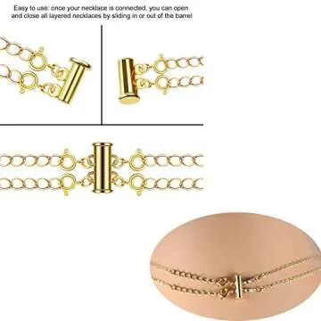 Necklace Spacer Clasp Layering Clasps Layered Necklace Detangler Slide Clasp Lock Necklace Connector for Layered Bracelet Jewelry Craft Necklace (3pcs gold)