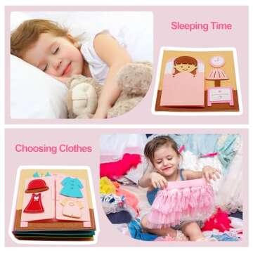 Montessori Felt Busy Book for Kids Aged 3-6 Fun Learning Toy
