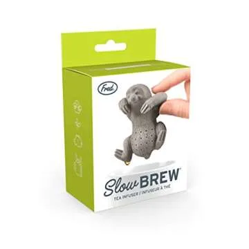 Genuine Fred, SLOW BREW, Sloth Resuable Silicone Tea Infuser, Gray, Fun Gift for Tea Lovers, Clever Kitchen Gadget