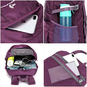 NEEKFOX Packable Lightweight, Hiking Daypack Travel Hiking Backpack, Ultralight Foldable Backpack for Women Men