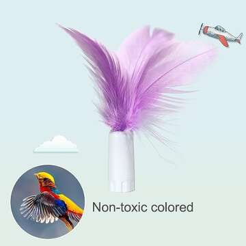ORSDA 6PCS Replaceable Feathers Interchangeable Attachments ONLY Fits for All Cat Toys(NOT fits for Other Brands Toy