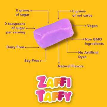 Zollipops Candy Clean Teeth Keto Sugar Free Taffy Assorted Flavors, 3 Oz (Pack of 1) - Dental-Friend...