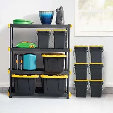 CX Black & Yellow® Heavy Duty Storage Containers - 27 Gallon 8-Pack