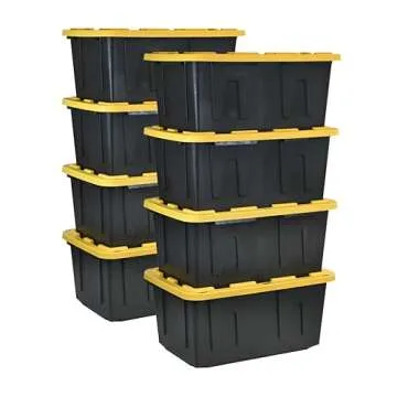 CX Black & Yellow® Heavy Duty Storage Containers - 8 Pack