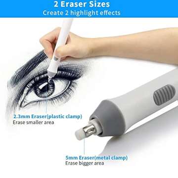 Electric Eraser, Electric Erasers for Artists with 140 Refills, Battery Operated Eraser, Electric Er...