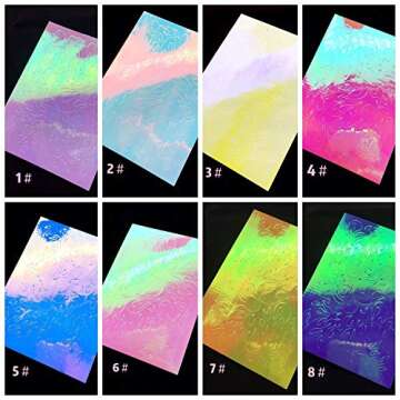 Flame Reflections Nail Stickers - 16PCS Halloween Holographic Fire Flame Nail Art Decals 3D Vinyls Nail Stencil for Nails Manicure Tape Adhesive Foils DIY Decoration