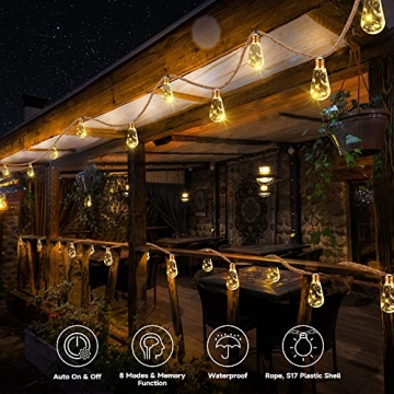 Solar Outdoor String Lights for Vintage Ambiance