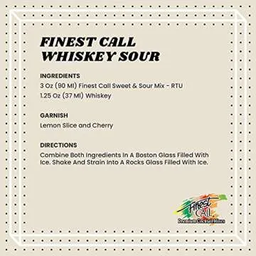 Finest Call Premium Sweet & Sour Drink Mix, 1 Liter Bottle (33.8 Fl Oz), Individually Boxed