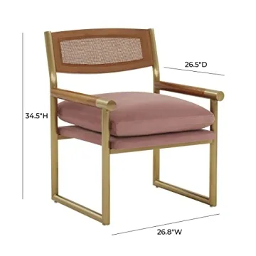 Stylish Harlow Rattan Velvet Chair in Mauve for Any Room