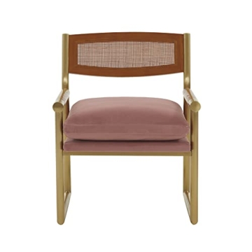 Stylish Harlow Rattan Velvet Chair in Mauve for Any Room
