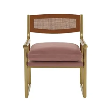 Stylish Harlow Rattan Velvet Chair in Mauve for Any Room
