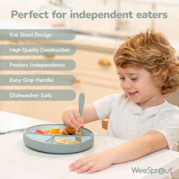 WeeSprout Stainless Steel Toddler Utensils - Safe and Fun Eating for Kids