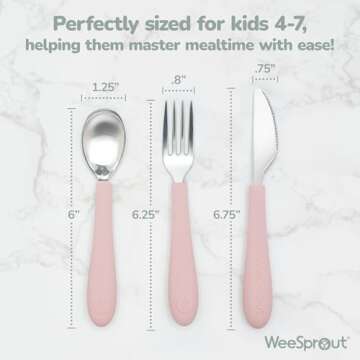 WeeSprout Stainless Steel Toddler Utensils Set