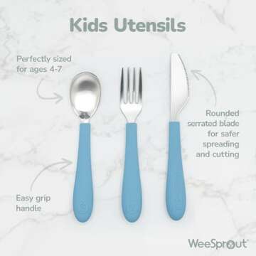WeeSprout Stainless Steel Toddler Utensils Set