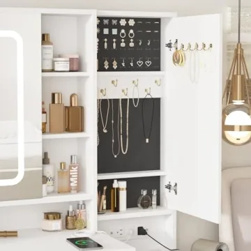 Vabches Vanity Desk with Mirror & Lights for Endless Beauty