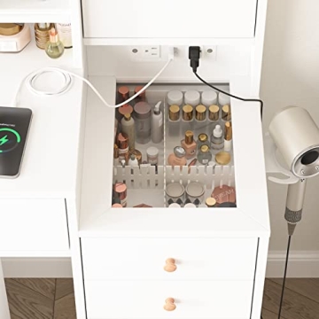 Vabches Vanity Desk with Mirror & Lights for Endless Beauty