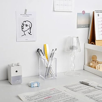 Clear Acrylic Pencil Pen & Makeup Brush Holder for Desk