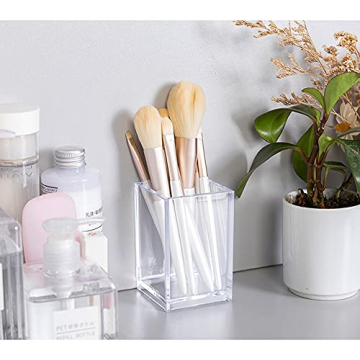Clear Acrylic Pencil Pen & Makeup Brush Holder for Desk