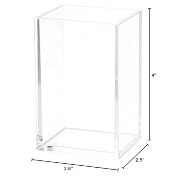 Clear Acrylic Pencil Pen & Makeup Brush Holder for Desk