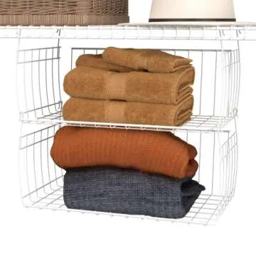 ClosetMaid Wire Hanging Shelf Basket for Storage, Organization in Closet or Pantry, No Assembly or Installation, Durable, 10.68"D x 18.39"W x 7.99"H, White